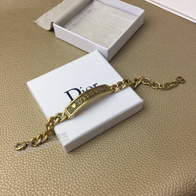 Dior飾品 迪奧經典熱銷款jadior字母復古銅色手鏈手環  zgd1490